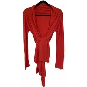 PARALLEL Cardigan Red Stunning Long Sleeve Open Cardigan Size S